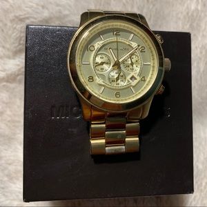 MK8077 Chronograph Runway Gold Watch w/ Box